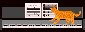 Cat on piano